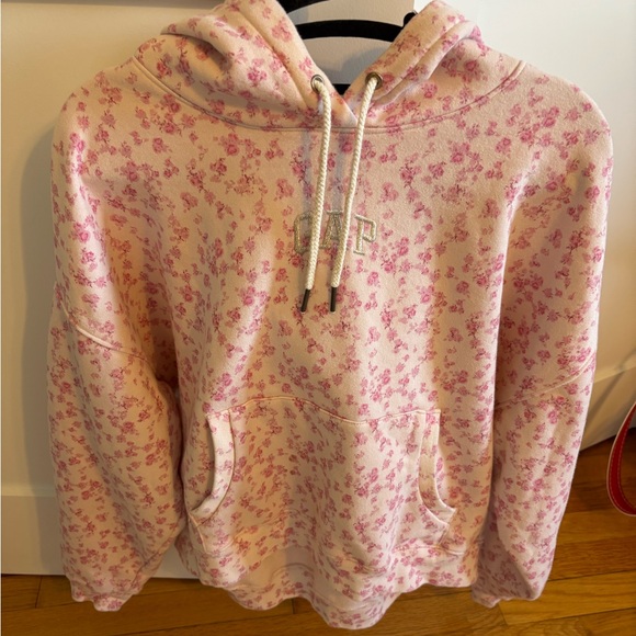 Gap X LoveShackFancy Cropped Floral Logo Hoodie Small - Picture 6 of 10